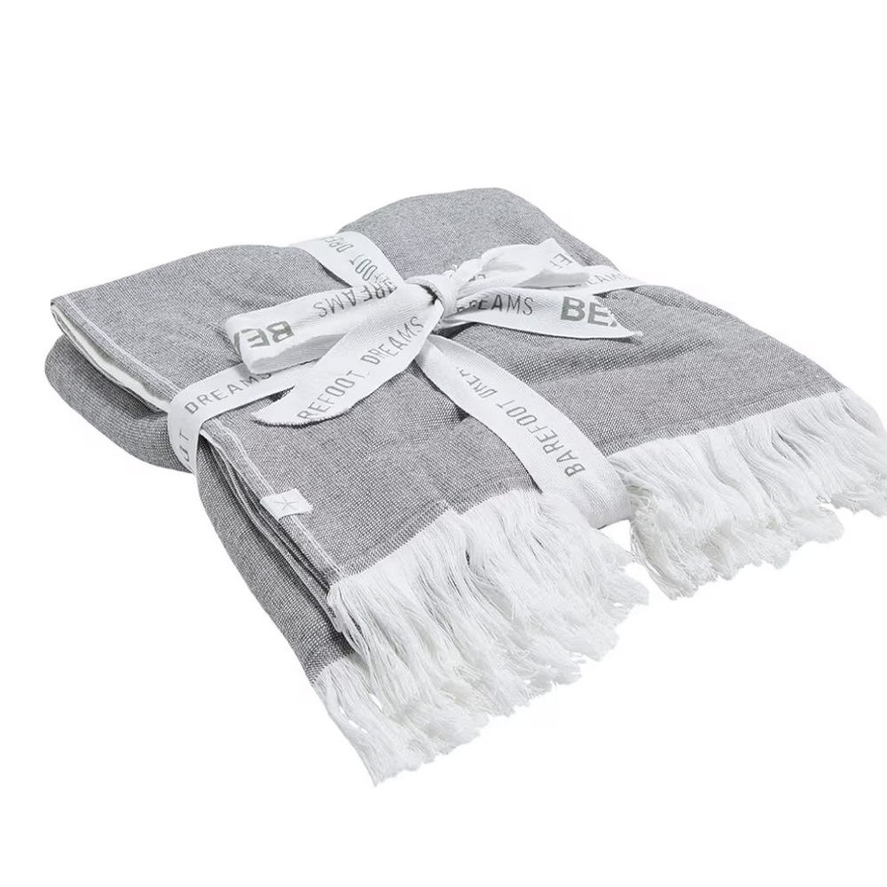 Barefoot Dreams® Color Block Organic Cotton Oversized
Towel Carbon-White 39"x74"